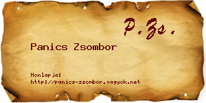 Panics Zsombor névjegykártya